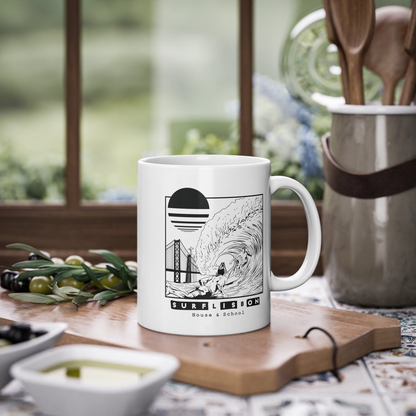 Surf & City BW Mug