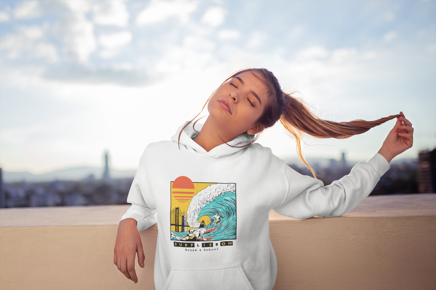 Organic "Surf & City" Hoodie - Women