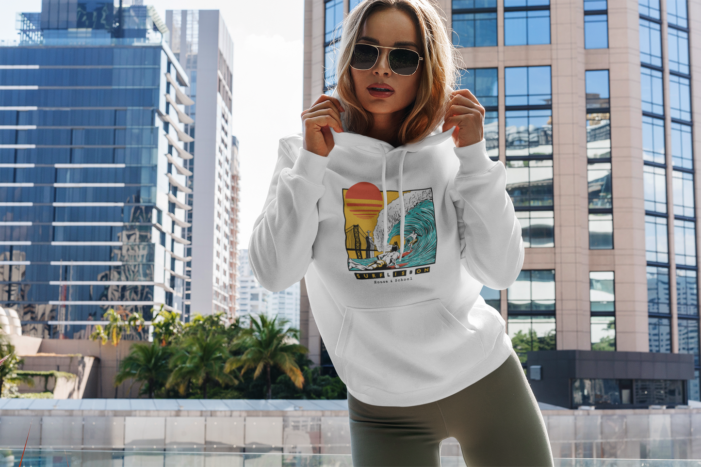 Organic "Surf & City" Hoodie - Women