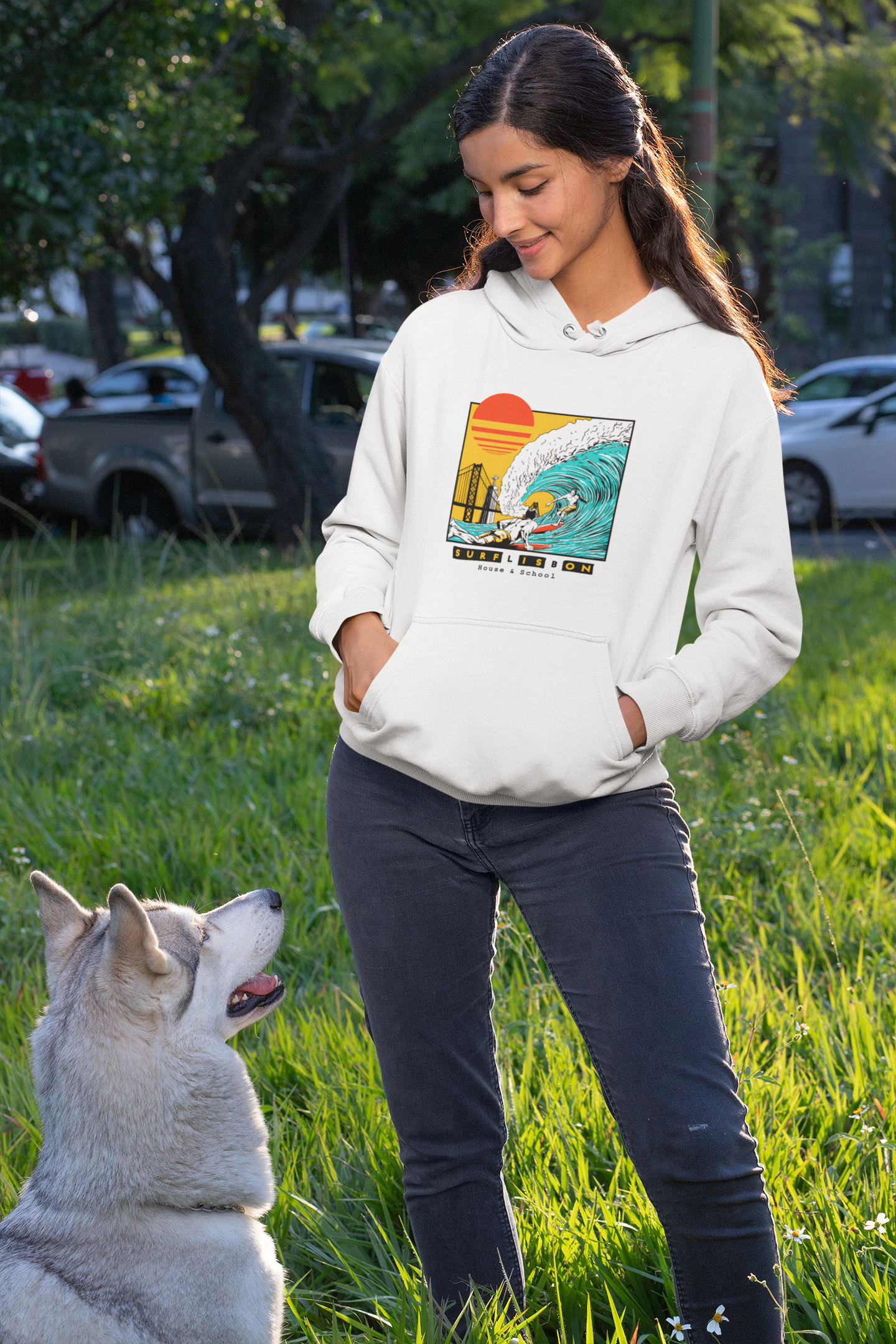 Organic "Surf & City" Hoodie - Women