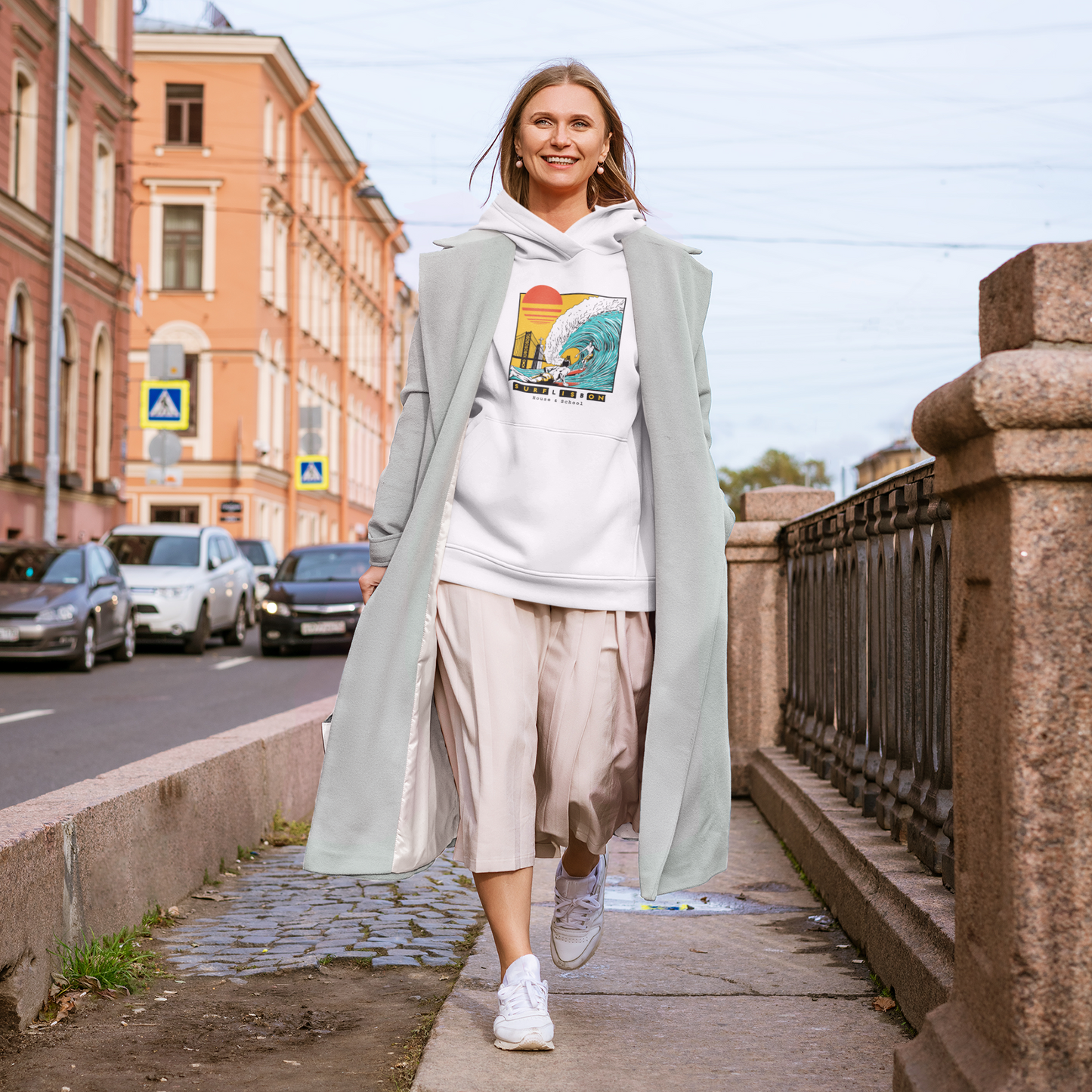 Organic "Surf & City" Hoodie - Women