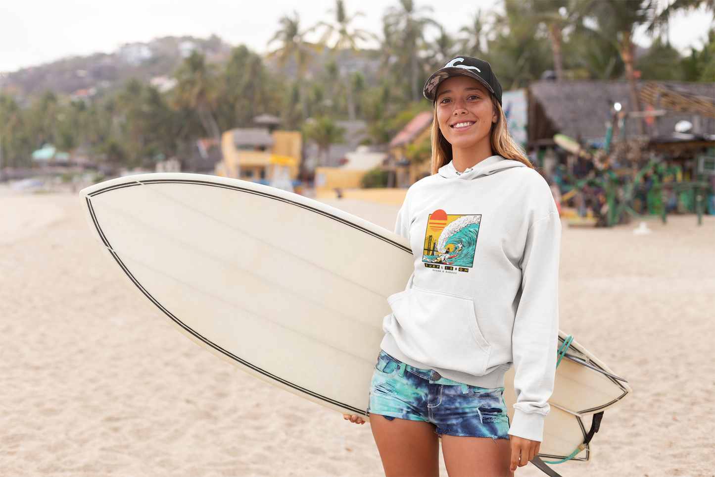 Organic "Surf & City" Hoodie - Women